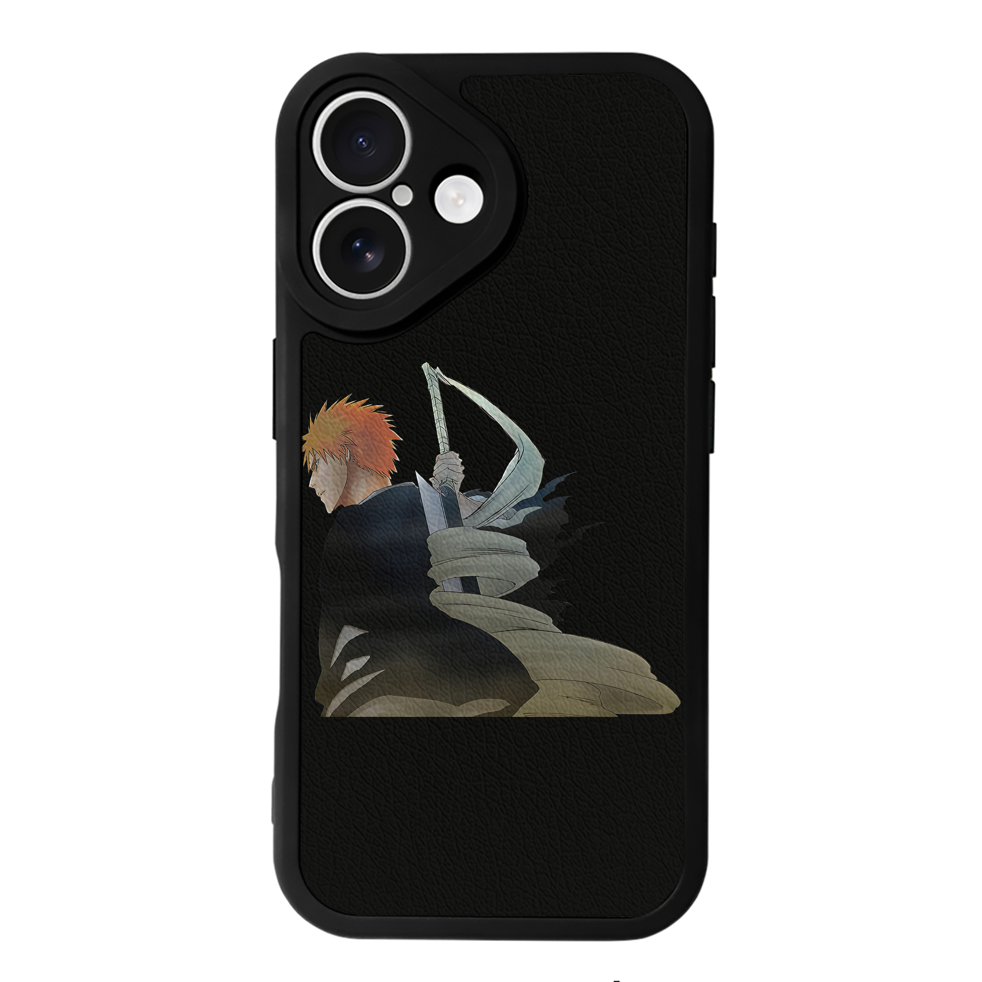 ブリーチ 黒崎一護（くろさき いちご）BLEACH Kurosaki Ichigo 【iPhone 16シリーズ対応】シリコンスマホケース（レザー調） 材質：シリコン